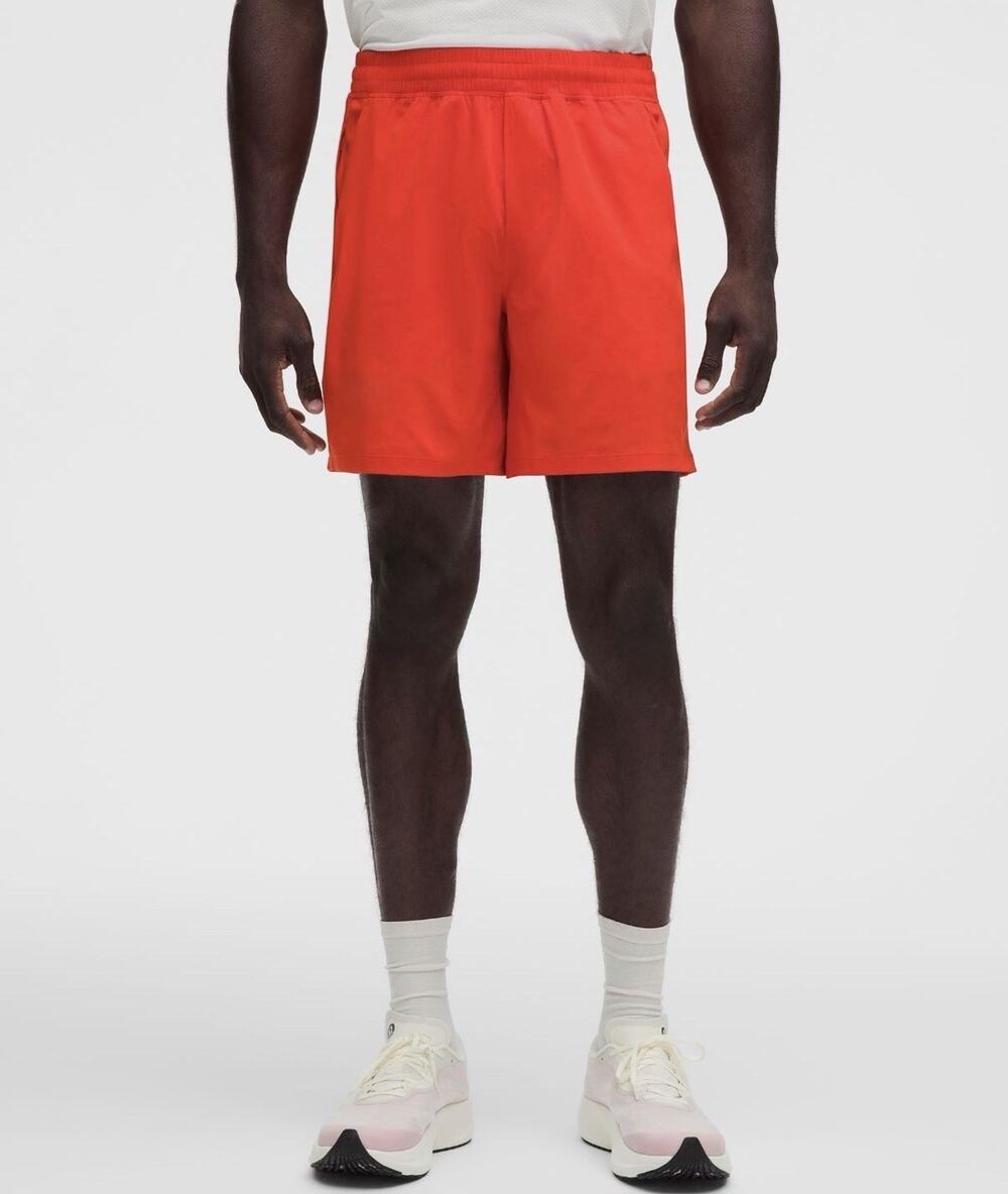 NWT Lululemon Pace Breaker Linerless 7" Shorts Men's M Cherry Ember Quick-Dry